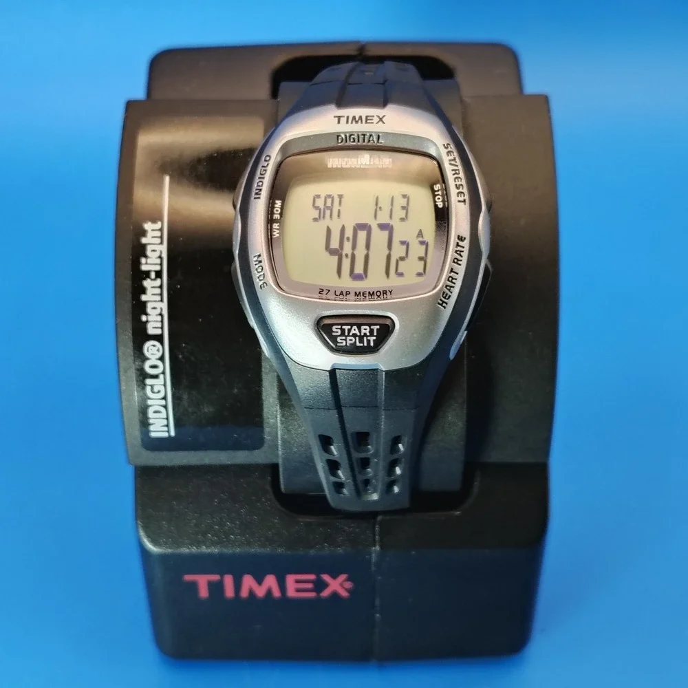 New! Vintage 2001 Timex IronMan 40mm Mens‎ Digital Sport Watch Full Set NOS